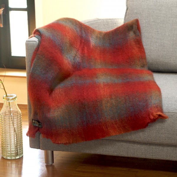 Irische Mohair Wohndecke RED ROCK von der Weberei JOHN HANLY & Co.