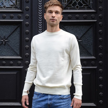 Leichter, weißer Seemanns-Pullover für Liebhaber authentischer Wollpullover vom dänischen Label ANDERSEN-ANDERSEN