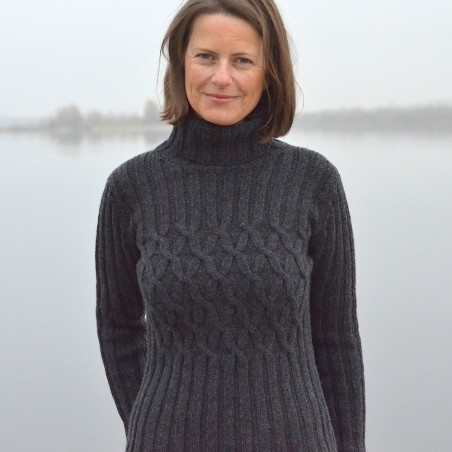 Maritimer Aran Rollkragenpullover aus Merinowolle und Kaschmir von Fisherman out of Ireland