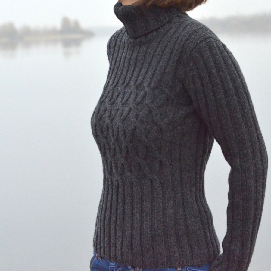 Maritimer Aran Rollkragenpullover aus Merinowolle und Kaschmir von Fisherman out of Ireland