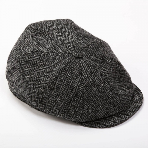 Black tweed cap on sale