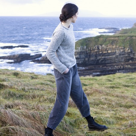 Lässiger Donegal Tweed Pullover mit Rollbündchen von Fisherman