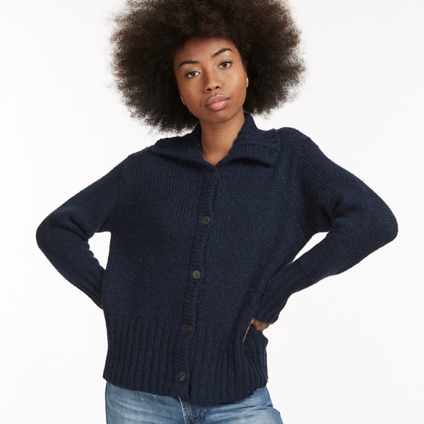 Weiche Strickjacke SCHISTE aus Alpaka von Les Racines du Ciel.