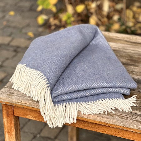 220 cm lange Herringbone Wolldecke GREATER KINDSALE aus Merino/Kaschmir. Gewebt in Irland.