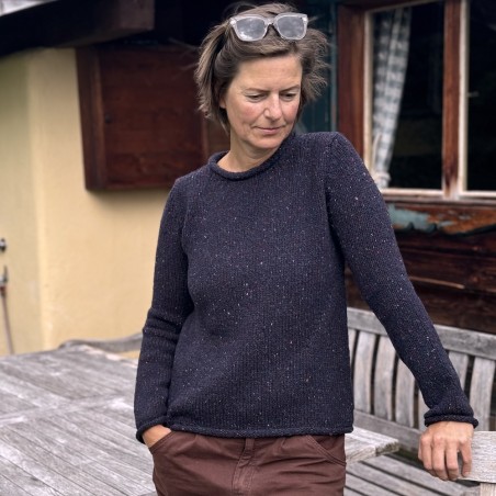 Lässiger Donegal Tweed Wollpullover mit Rollbündchen von Fisherman out of Ireland