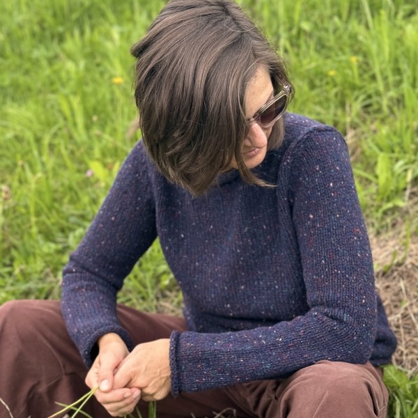 Lässiger Donegal Tweed Wollpullover mit Rollbündchen von Fisherman out of Ireland
