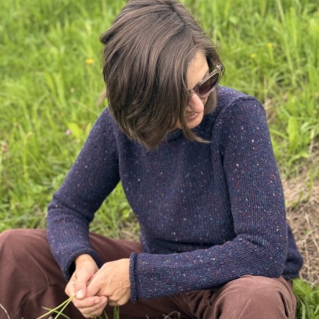 Lässiger Donegal Tweed Wollpullover mit Rollbündchen von Fisherman out of Ireland