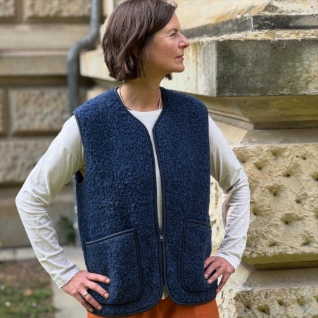 Sehr, sehr lässige Weste aus reiner Schafwolle von COLDBREAKER/YOKO WOOL aus Irland