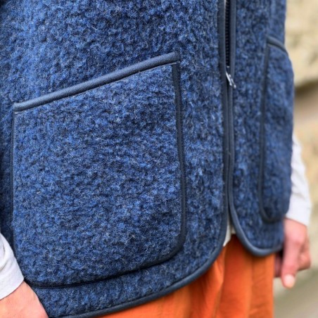 Sehr, sehr lässige Weste aus reiner Schafwolle von COLDBREAKER/YOKO WOOL aus Irland