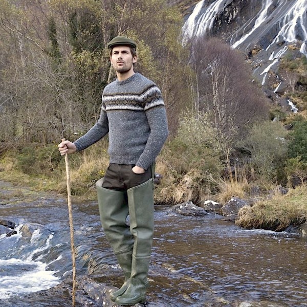 Donegal Wollpullover mit Fairisle Muster von Fisherman out of Ireland. Mulesing Free.