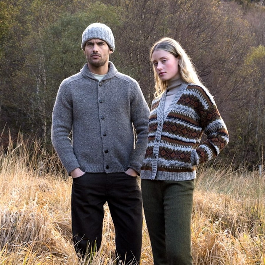 Kerniger Donegal Tweed Cardigan von Fisherman out of Irland
