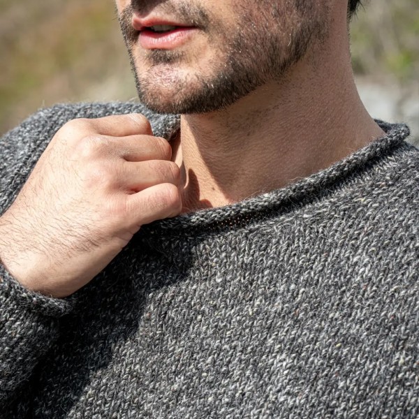 Neuer Herrenpullover von FISHERMAN out of IRELAND aus Alpaka und Schurwolle. Edel.