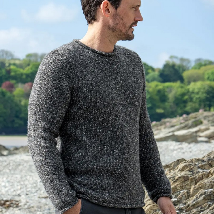 Neuer Herrenpullover von FISHERMAN out of IRELAND aus Alpaka und Schurwolle. Edel.