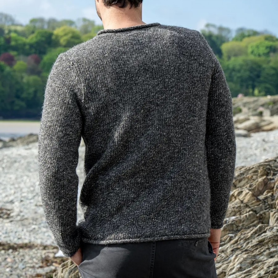 Neuer Herrenpullover von FISHERMAN out of IRELAND aus Alpaka und Schurwolle. Edel.