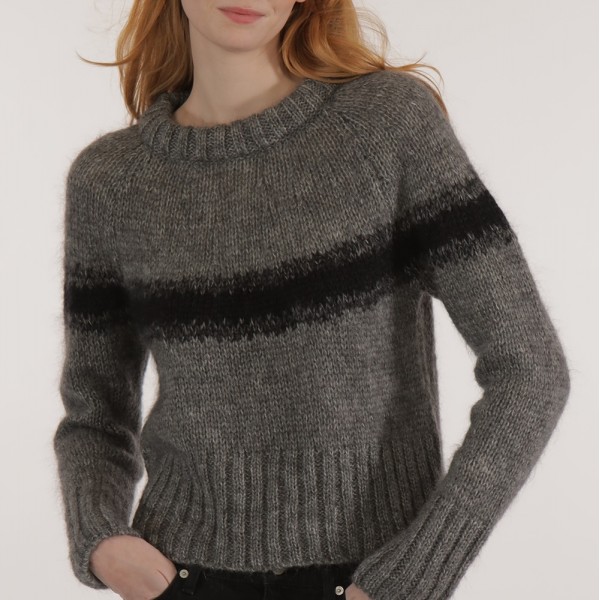 Flauschiger Rundhalspulli aus Mohair und Merinowolle von Les Racines du Ciel.