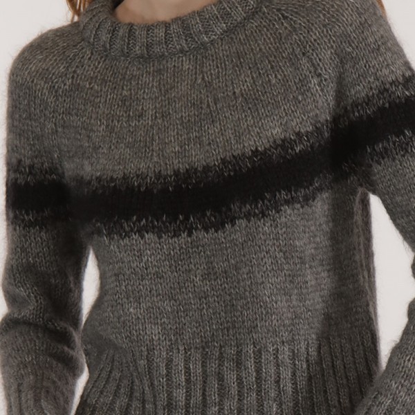 Flauschiger Rundhalspulli aus Mohair und Merinowolle von Les Racines du Ciel.