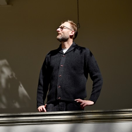 Fantastischer Rippenstrick Cardigan aus hochwertiger Geelong-Wolle von Fisherman out of Ireland