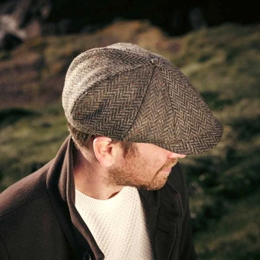 Irische Tweed Mütze DONEGAL 8P von der Weberei JOHN HANLY & Co.