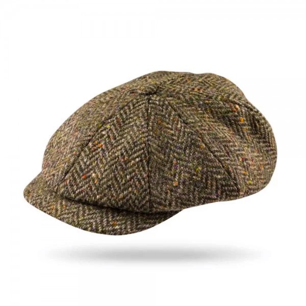 Irische Tweed Mütze DONEGAL 8P von der Weberei JOHN HANLY & Co.