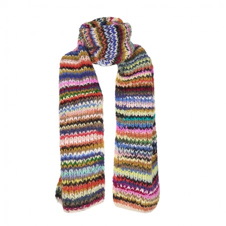 Gestreifter Schal von INTI Knitwear, handgestrickt, auch 100% Alpaka
