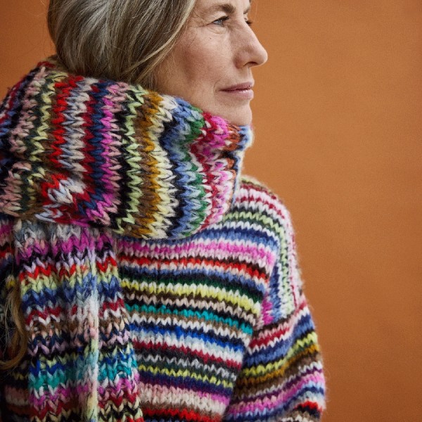Gestreifter Schal von INTI Knitwear, handgestrickt, auch 100% Alpaka