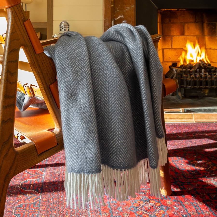 Weiche Merino-Kaschmir Wohndecke CORK aus Irland von JOHN HANLY