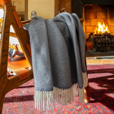 Weiche Merino-Kaschmir Wohndecke CORK aus Irland von JOHN HANLY