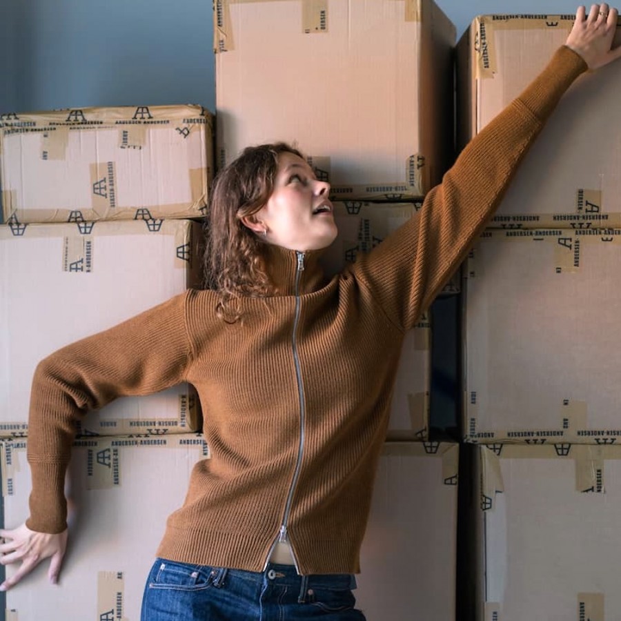 Schwere Full-Zip Strickjacke ausMerinowolle von Andersen Andersen aus Kopenhagen