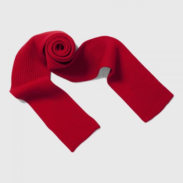 Schmaler Fisherman-Schal reine Merinowolle Andersen-Andersen in Red
