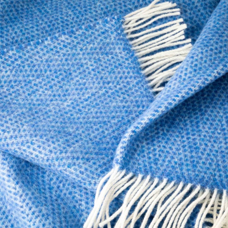 Blue Aqua - Weiche Merino-Kaschmir Wolldecke aus Irland.