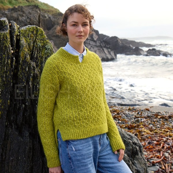 Wollpullover Brid B. mit Alpaka und markentem Wabenmuster von Fisherman out of Ireland