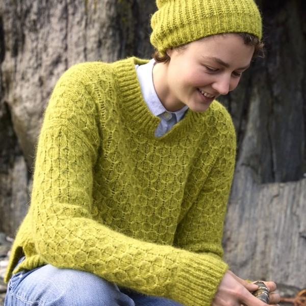 Wollpullover Brid B. mit Alpaka und markentem Wabenmuster von Fisherman out of Ireland