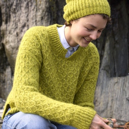 Wollpullover Brid B. mit Alpaka und markentem Wabenmuster von Fisherman out of Ireland