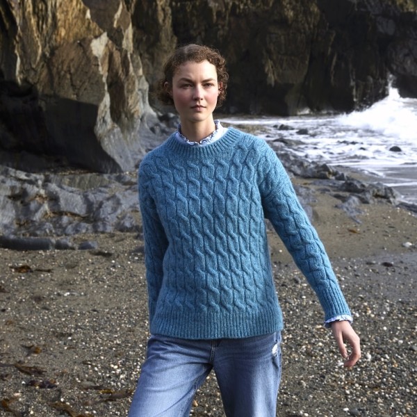 Alpaka-Pullover mit markentem Zopfmuster von Fisherman out of Ireland
