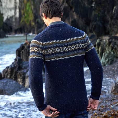 Donegal Wollpullover mit Fairisle Muster von Fisherman out of Ireland. Mulesing Free.