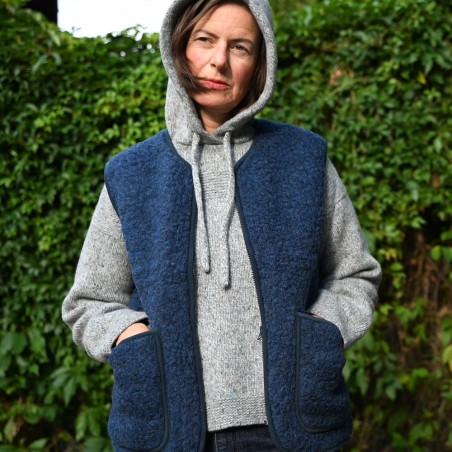 Sehr, sehr lässige Weste aus reiner Schafwolle von COLDBREAKER/YOKO WOOL aus Irland