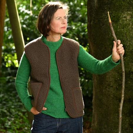 Sehr, sehr lässige Weste aus reiner Schafwolle von COLDBREAKER/YOKO WOOL aus Irland