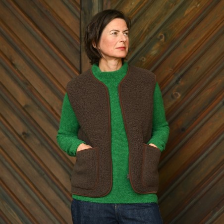 Sehr, sehr lässige Weste aus reiner Schafwolle von COLDBREAKER/YOKO WOOL aus Irland