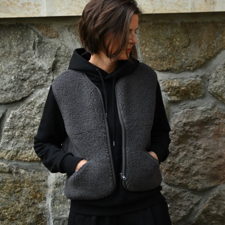 Sehr, sehr lässige Weste aus reiner Schafwolle von COLDBREAKER/YOKO WOOL aus Irland