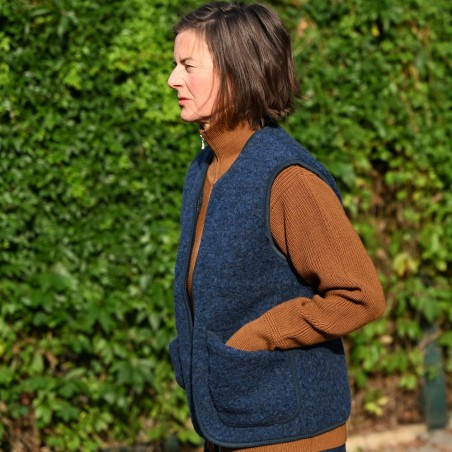 Sehr, sehr lässige Weste aus reiner Schafwolle von COLDBREAKER/YOKO WOOL aus Irland