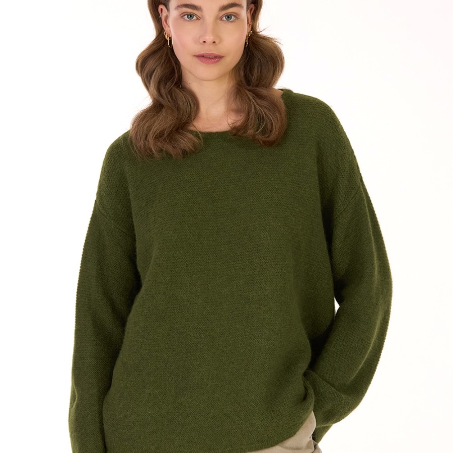 Weiter Alpaka-Pullover von Les Racines du Ciel aus der Bretagne.