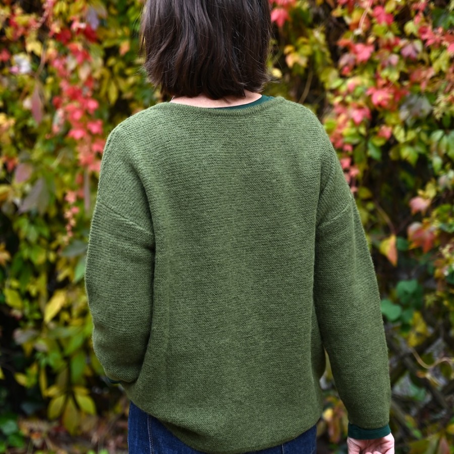 Weiter Alpaka-Pullover von Les Racines du Ciel aus der Bretagne.
